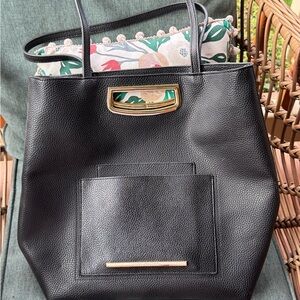 Steve Madden Black Tote with Gold Accents